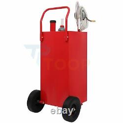 30 Gallon Gas Caddy 8FT Hose Fuel Diesel Transfer Tank Rotary Pump Oil Container