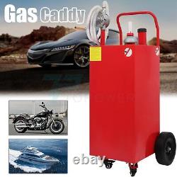 30 Gallon Gas Caddy 9FT Hose Oil Container Fuel Diesel Transfer Tank Rotary Pump