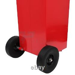 30 Gallon Gas Caddy 9FT Hose Oil Container Fuel Diesel Transfer Tank Rotary Pump