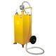 30 Gallon Gas Caddy Fuel Diesel Oil Transfer Tank, 2 Wheels Portable, Pump Yellow