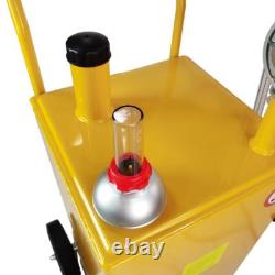 30 Gallon Gas Caddy Fuel Diesel Oil Transfer Tank, 2Wheels Portable, Pump Yellow