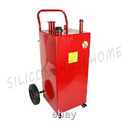 30 Gallon Gas Caddy Fuel Diesel Oil Transfer Tank, 4 Wheels Portable, Pump