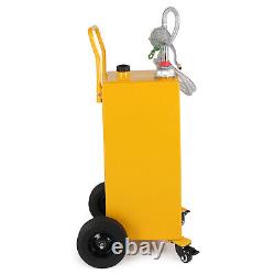 30 Gallon Gas Caddy Fuel Diesel Oil Transfer Tank 4 Wheels Portable Pump