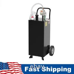 30 Gallon Gas Caddy Fuel Diesel Oil Transfer Tank Storage, Wheels Portable, Pum