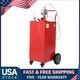 30 Gallon Gas Caddy Fuel Diesel Oil Transfer Tank with 4 Wheels Portable, Pump