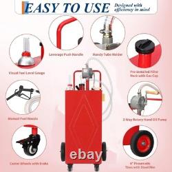 30 Gallon Gas Caddy Fuel Diesel Oil Transfer Tank with 4 Wheels Portable, Pump