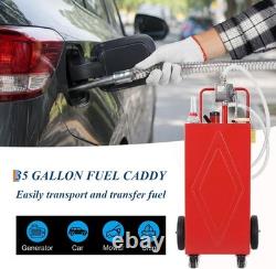30 Gallon Gas Caddy Fuel Diesel Oil Transfer Tank with 4 Wheels Portable, Pump