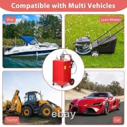 30 Gallon Gas Caddy Fuel Diesel Oil Transfer Tank with 4 Wheels Portable, Pump