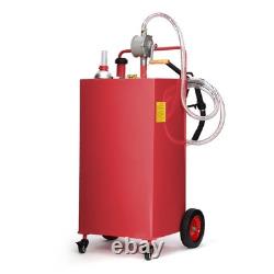 30 Gallon Gas Caddy Fuel Diesel Oil Transfer Tank with 4 Wheels Portable, Pump