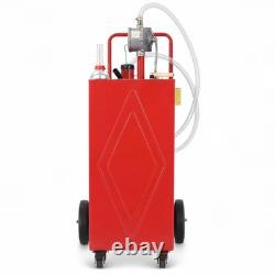 30 Gallon Gas Caddy Fuel Diesel Oil Transfer Tank with 4 Wheels Portable, Pump