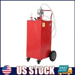 30 Gallon Gas Caddy Fuel Diesel Oil Transfer Tank with 4 Wheels Portable, Pump