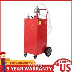 30 Gallon Gas Caddy Fuel Diesel Oil Transfer Tank with 4 Wheels Portable, Pump