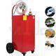 30 Gallon Gas Caddy Fuel Diesel Transfer Tank Rotary Pump Oil Container 8FT Hose