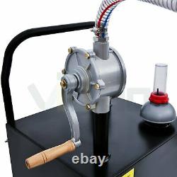 30 Gallon Gas Caddy Fuel Diesel Transfer Tank Rotary Pump Oil Container 8FT Hose