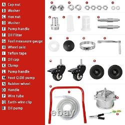 30 Gallon Gas Caddy Fuel Diesel Transfer Tank Rotary Pump Oil Container 9FT Hose