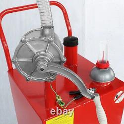 30 Gallon Gas Caddy Fuel Diesel Transfer Tank Rotary Pump Oil Container 9FT Hose