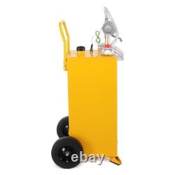 30 Gallon Gas Caddy Fuel Diesel Transfer Tank Rotary Pump Oil Container Hose