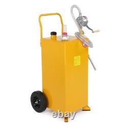 30 Gallon Gas Caddy Fuel Diesel Transfer Tank Rotary Pump Oil Container Hose