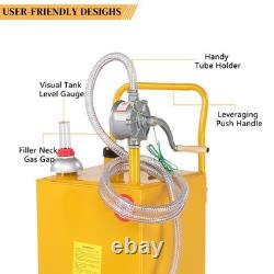 30 Gallon Gas Caddy Fuel Diesel Transfer Tank Rotary Pump Oil Container Hose