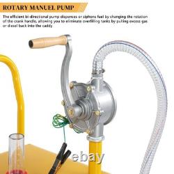 30 Gallon Gas Caddy Fuel Diesel Transfer Tank Rotary Pump Oil Container Hose