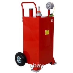 30 Gallon Gas Caddy With Wheels Fuel Fuel Diesel Oil Transfer Tank Portable Pump
