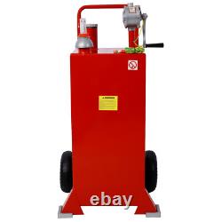 30 Gallon Gas Caddy With Wheels Fuel Fuel Diesel Oil Transfer Tank Portable Pump