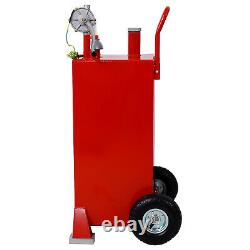 30 Gallon Gas Caddy With Wheels Fuel Fuel Diesel Oil Transfer Tank Portable Pump