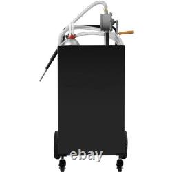 35 Gallon Fuel Gas Caddy Diesel Oil Transfer Tank, 4 Wheels Portable, Pump