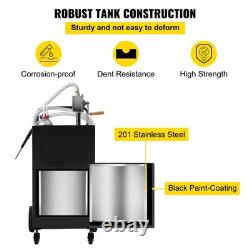 35 Gallon Fuel Gas Caddy Diesel Oil Transfer Tank, 4 Wheels Portable, Pump