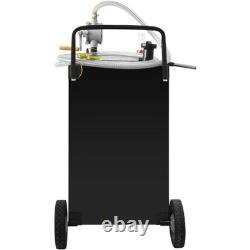 35 Gallon Fuel Gas Caddy Diesel Oil Transfer Tank, 4 Wheels Portable, Pump