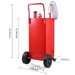 35 Gallon Gas Oil Fuel Diesel Caddy Transfer Portable Tank withPump Container Red