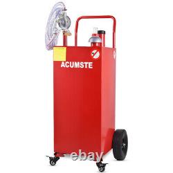 35 Gallon Gas Oil Fuel Diesel Caddy Transfer Portable Tank withPump Container Red