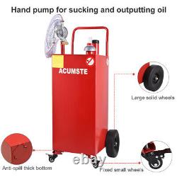 35 Gallon Gas Oil Fuel Diesel Caddy Transfer Portable Tank withPump Container Red