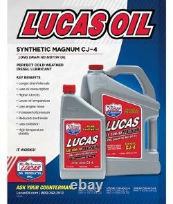 4 Pack Lucas SAE 15W-40 HD Synthetic Motor Diesel/Gas Oil Magnum CJ-4 1 Gallon