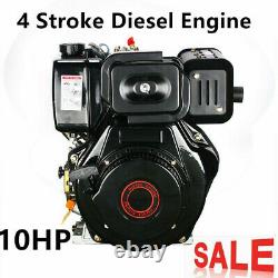 4 Stroke Diesel Engine Single Cylinder Fuel Oil Tank Volume 5.5L 10HP US STOCK