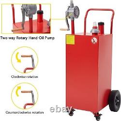 40 Gallon Gas Caddy Portable Fuel Diesel Oil Transfer Tank with4 Wheels Red