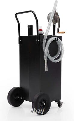 40 Gallon Portable Pump Gas Caddy Fuel Diesel Oil Transfer Tank with 4 Wheels
