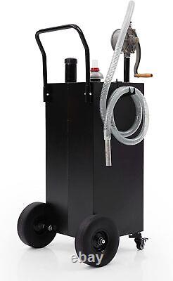 40 Gallon Portable Pump Gas Caddy Fuel Diesel Oil Transfer Tank with 4 Wheels