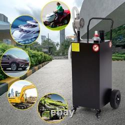 40 Gallon Portable Pump Gas Caddy Fuel Diesel Oil Transfer Tank with 4 Wheels