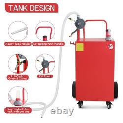 45 Gallon Gas Caddy Fuel Diesel Oil Transfer Tank with 4 Wheels Portable, Pump