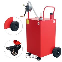 45 Gallon Gas Caddy Fuel Diesel Oil Transfer Tank with 4 Wheels Portable, Pump