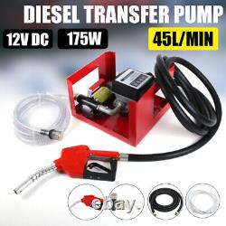 45 L/min Electric Oil Fuel Diesel Transfer Pump with Meter 2/4m Hoses + Nozzle