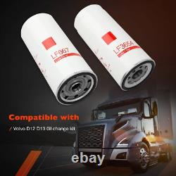 4x LF667 Diesel Oil Fuel Filter Change Kit For Volvo D12 D13 LF3654 FF5507