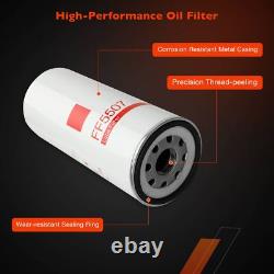 4x LF667 Diesel Oil Fuel Filter Change Kit For Volvo D12 D13 LF3654 FF5507