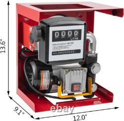 550W 110V Electric Diesel Oil Fuel Transfer Pump with Meter, 13' Hose & Nozzle Kit
