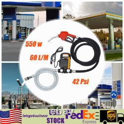550W 110V Electric Oil Fuel Diesel Gas Transfer Pump WithMeter Hose with Nozzle
