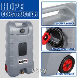 58L 15 Gal Grey Portable Fuel Diesel Caddy Oil Tank Container Pump with Wheels