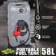58L Portable Fuel Tank Container with Wheels for Gasoline Diesel Light Oil Grey