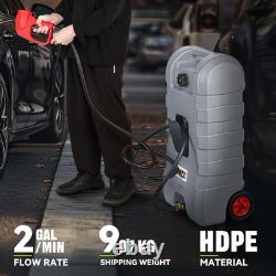58L Portable Fuel Tank Container with Wheels for Gasoline Diesel Light Oil Grey