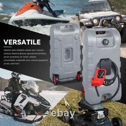 58L Portable Fuel Tank Container with Wheels for Gasoline Diesel Light Oil Grey